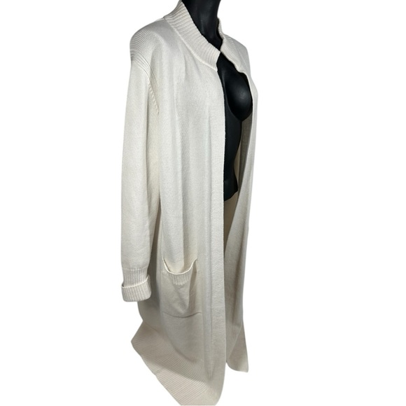Athleta Alpine Spirit Wrap Ivory Cardigan Duster Medium  Wool/Cashmere 882542-02 - Picture 6 of 11